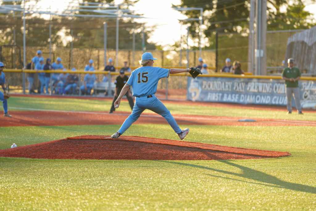 Sheldon Egger being crafty on the mound // photo by Andrew Forhan
