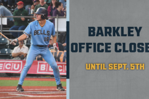 Barkley Office Closed Until Sept. 5th